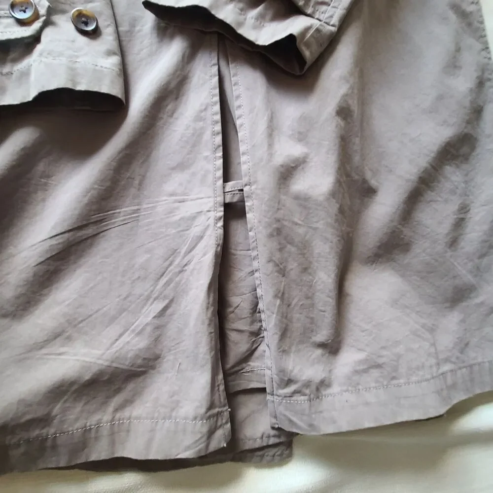 J Crew Sutherland Trench Coat Mens XL Gray Cotton Plaid Lined 2009 Y2K